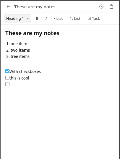 FireNotes editor view